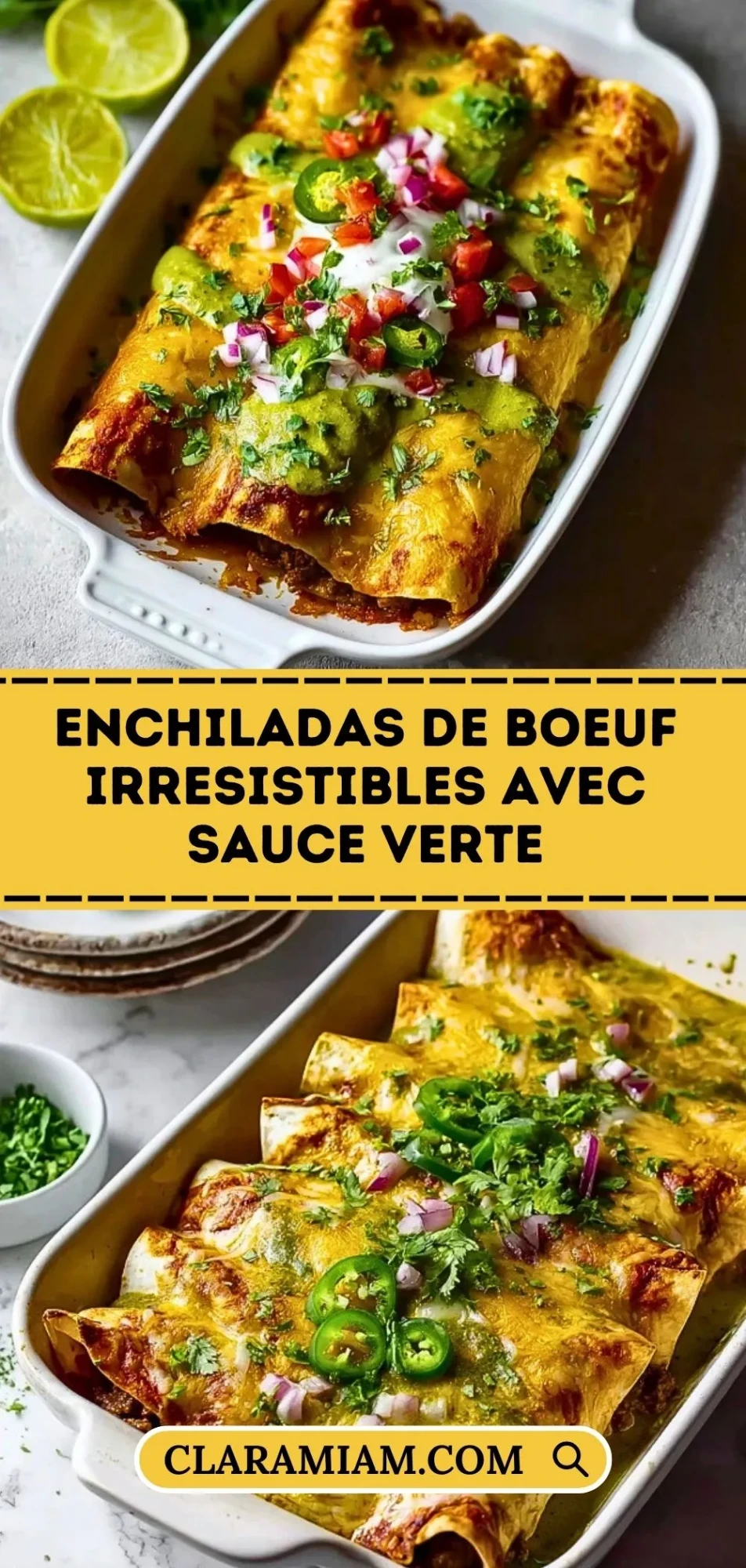 Enchiladas De Boeuf Irresistibles Avec Sauce Verte - Pin 1