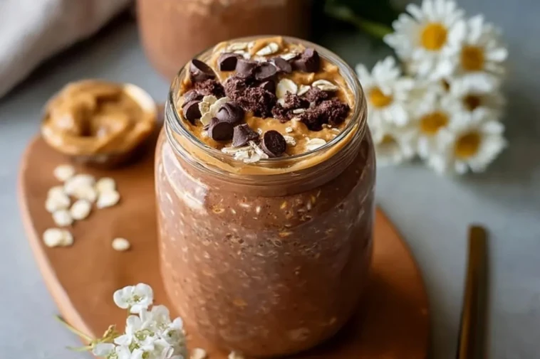 Flocons DAvoine Chocolat Cacahuète Protéinés à Préparer la Veille - 1