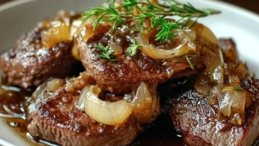 Foie De Boeuf Caramélisé Aux Oignons