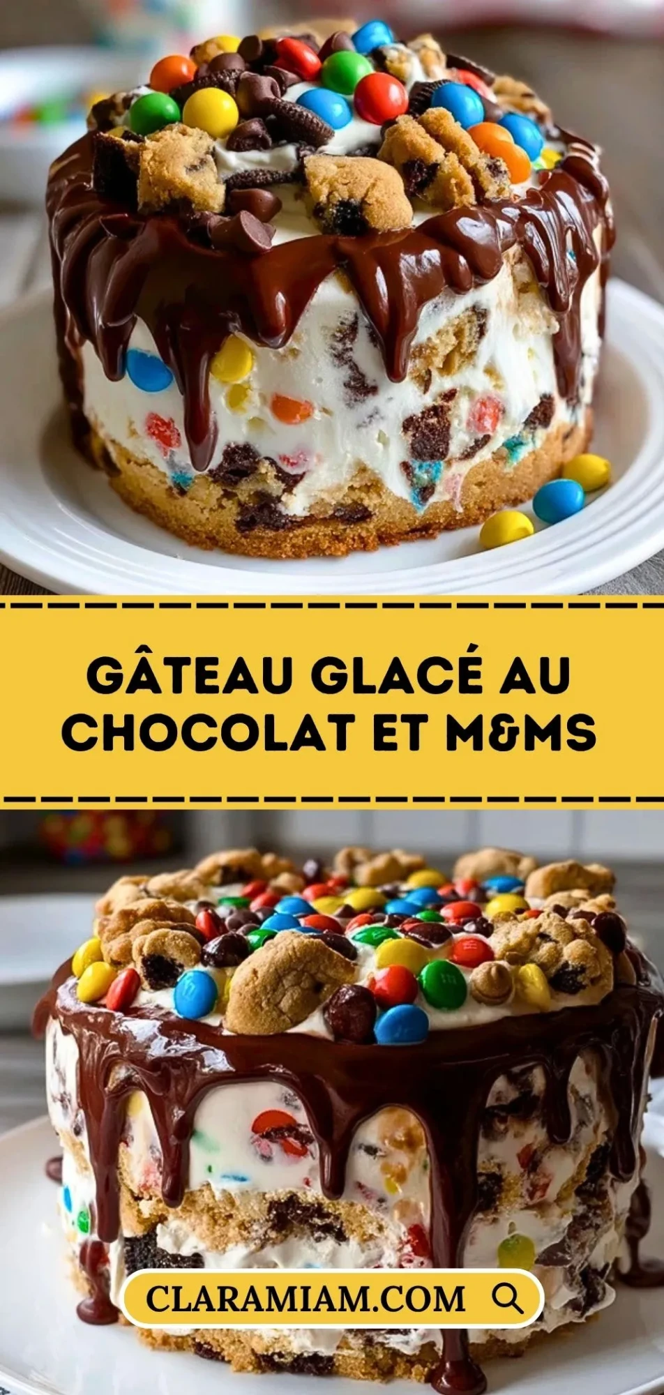 Gâteau Glacé Au Chocolat Et M&Ms - Pin 1