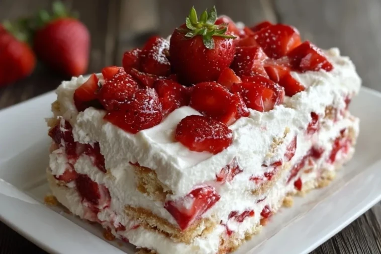 Gâteau Glacé Aux Fraises Et Fromage À La Crème