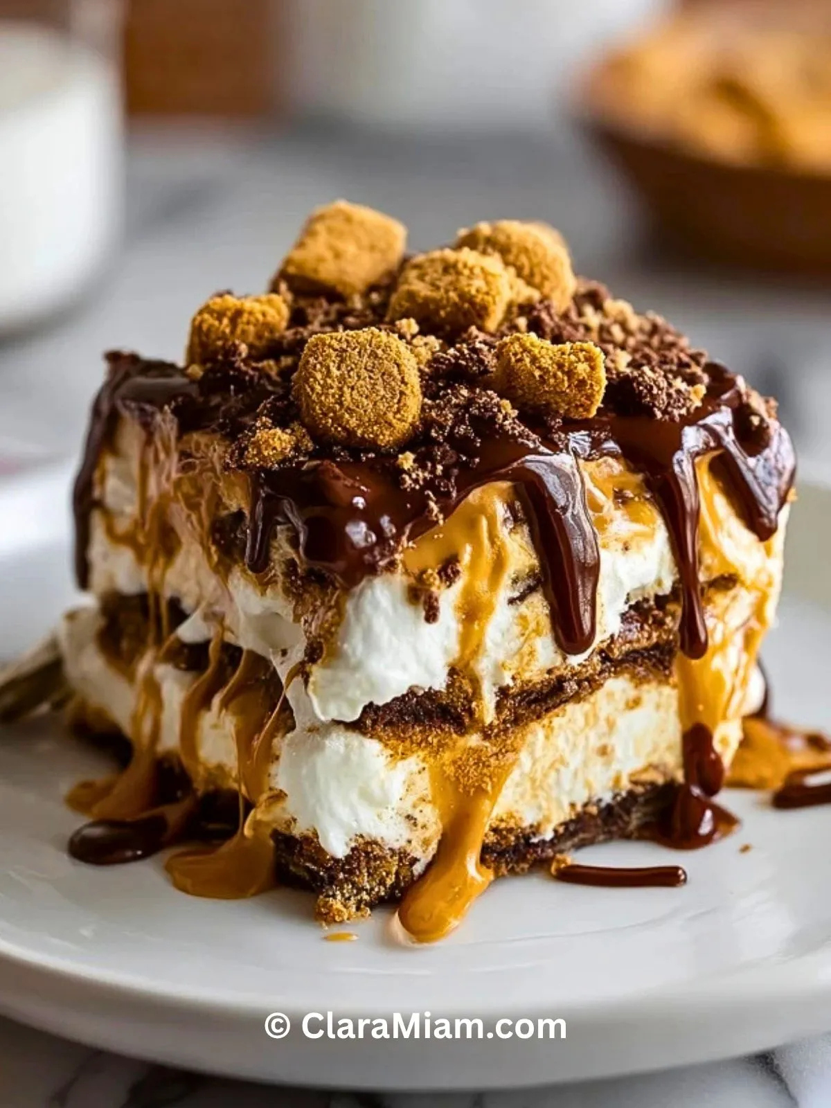 Lasagne Aux Biscuits Sablés Et Beurre De Cacahuète - 2