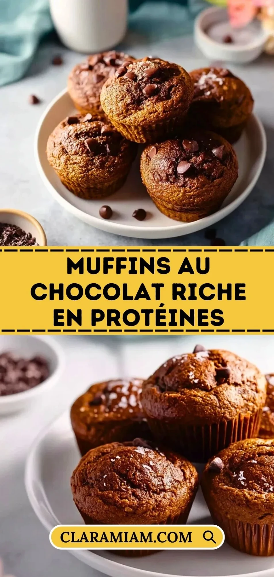 Muffins Au Chocolat Riche En Protéines - Pin 1 (1)
