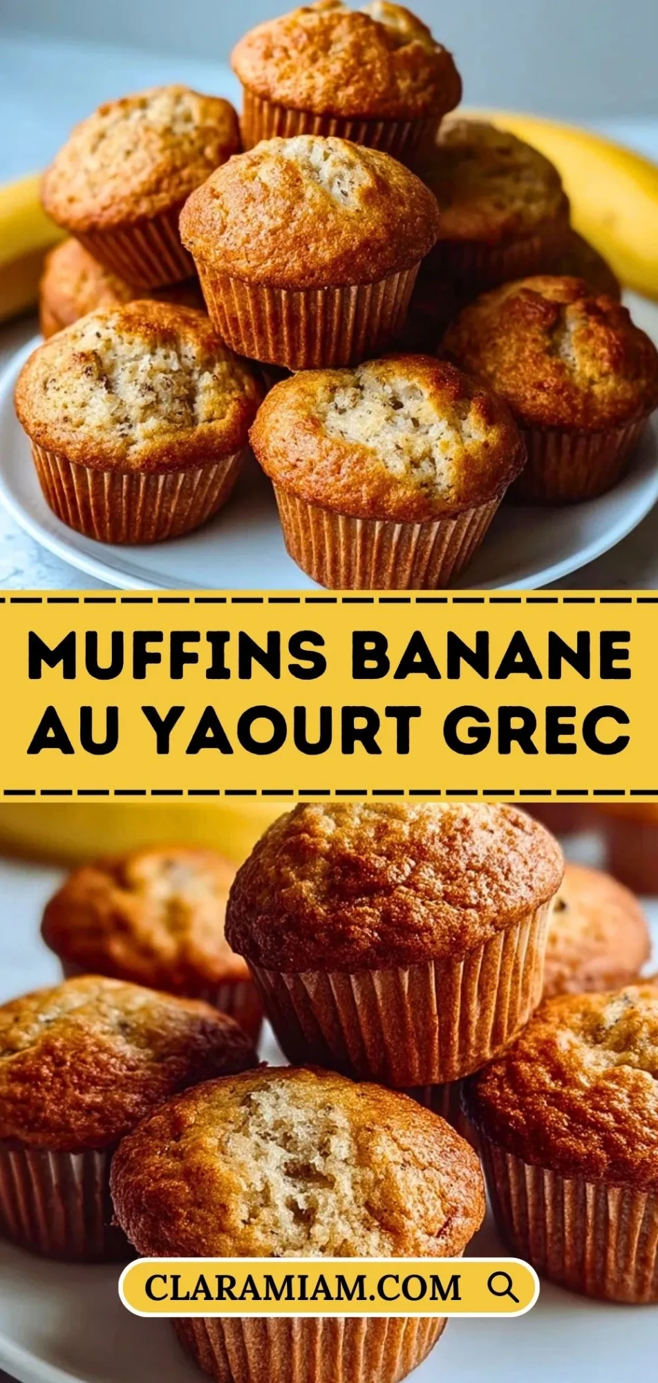 Muffins Banane Au Yaourt Grec - Pin 1