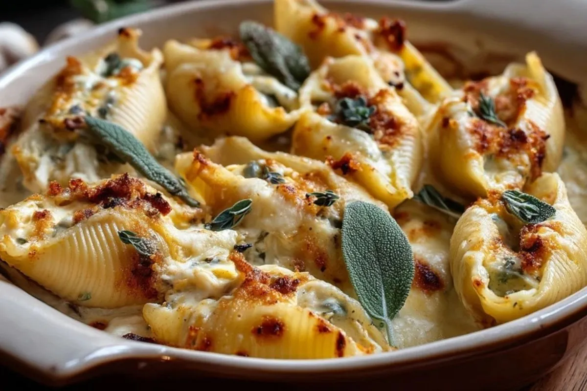 Pâtes Farcies À La Courge Et Gouda Avec Sauce Alfredo Au Beurre Brun Et Sauge