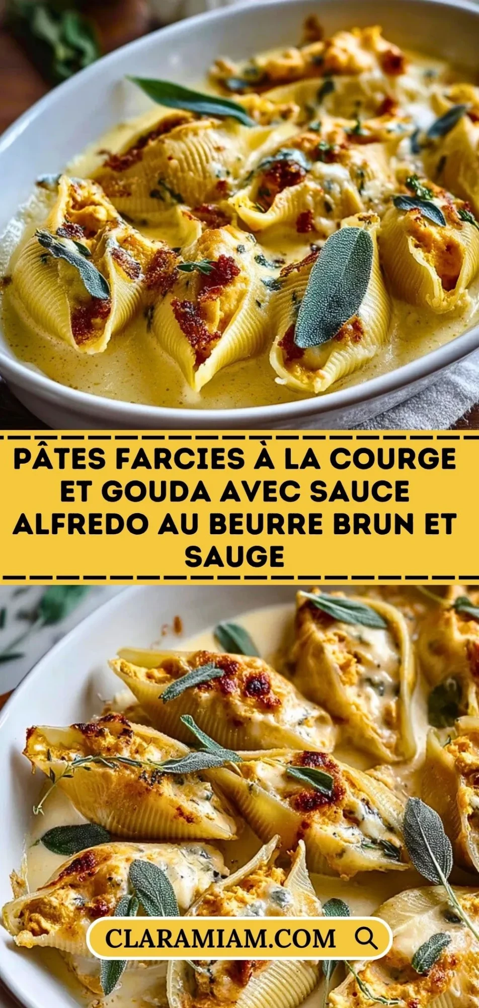 Pâtes Farcies À La Courge Et Gouda Avec Sauce Alfredo Au Beurre Brun Et Sauge- Pin 1