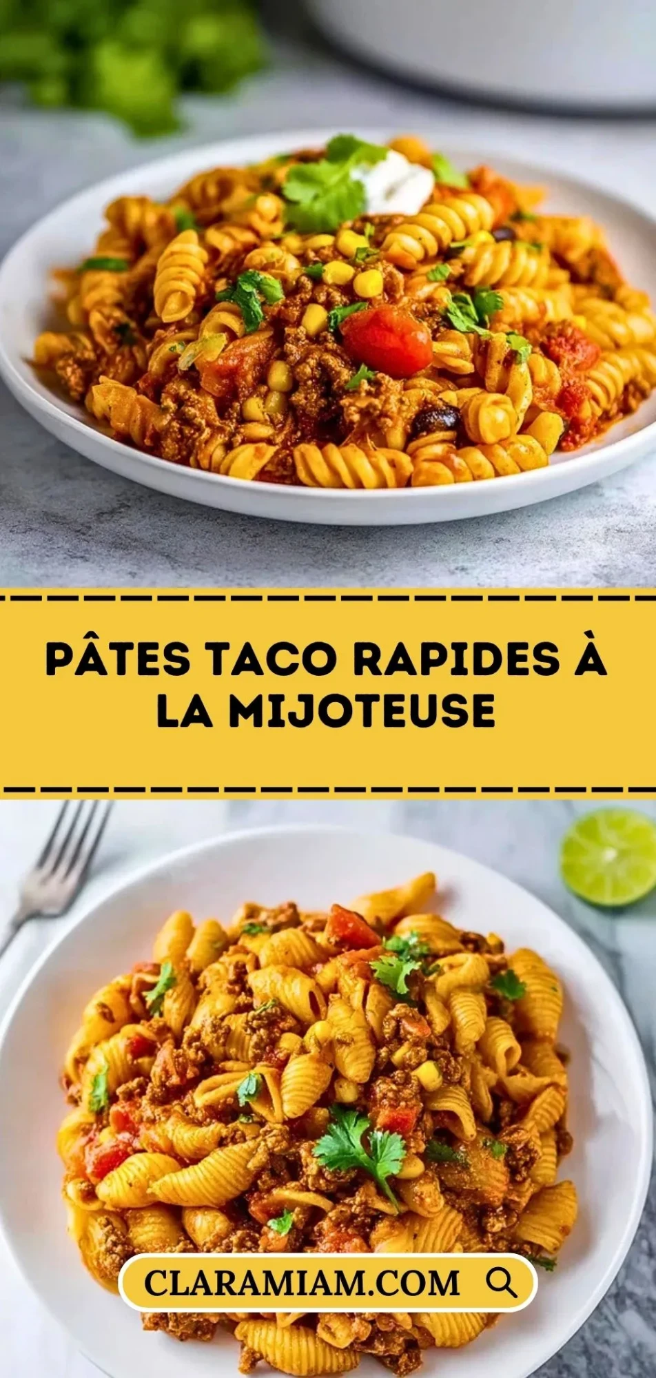 Pâtes Taco Rapides À La Mijoteuse - Pin 1