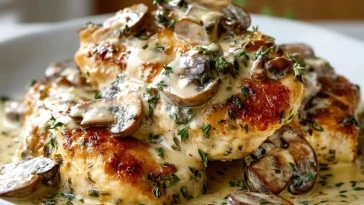 Poulet Crémeux aux Champignons et Asiago