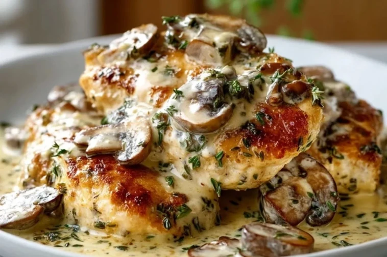 Poulet Crémeux aux Champignons et Asiago
