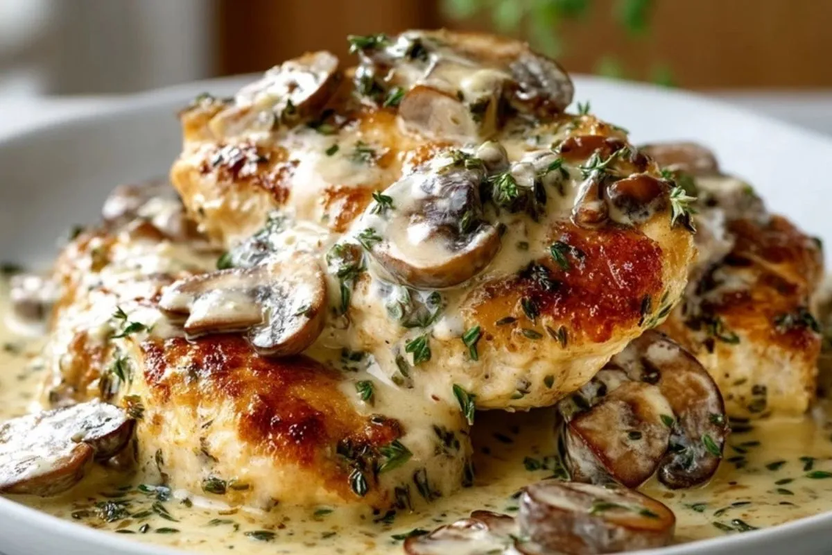 Poulet Crémeux aux Champignons et Asiago