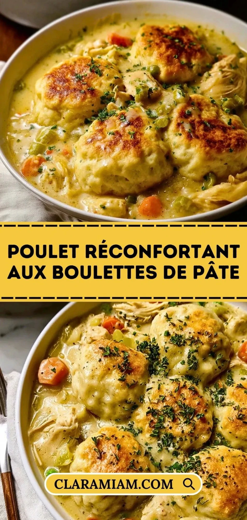 Poulet Réconfortant Aux Boulettes De Pâte - Pin 1