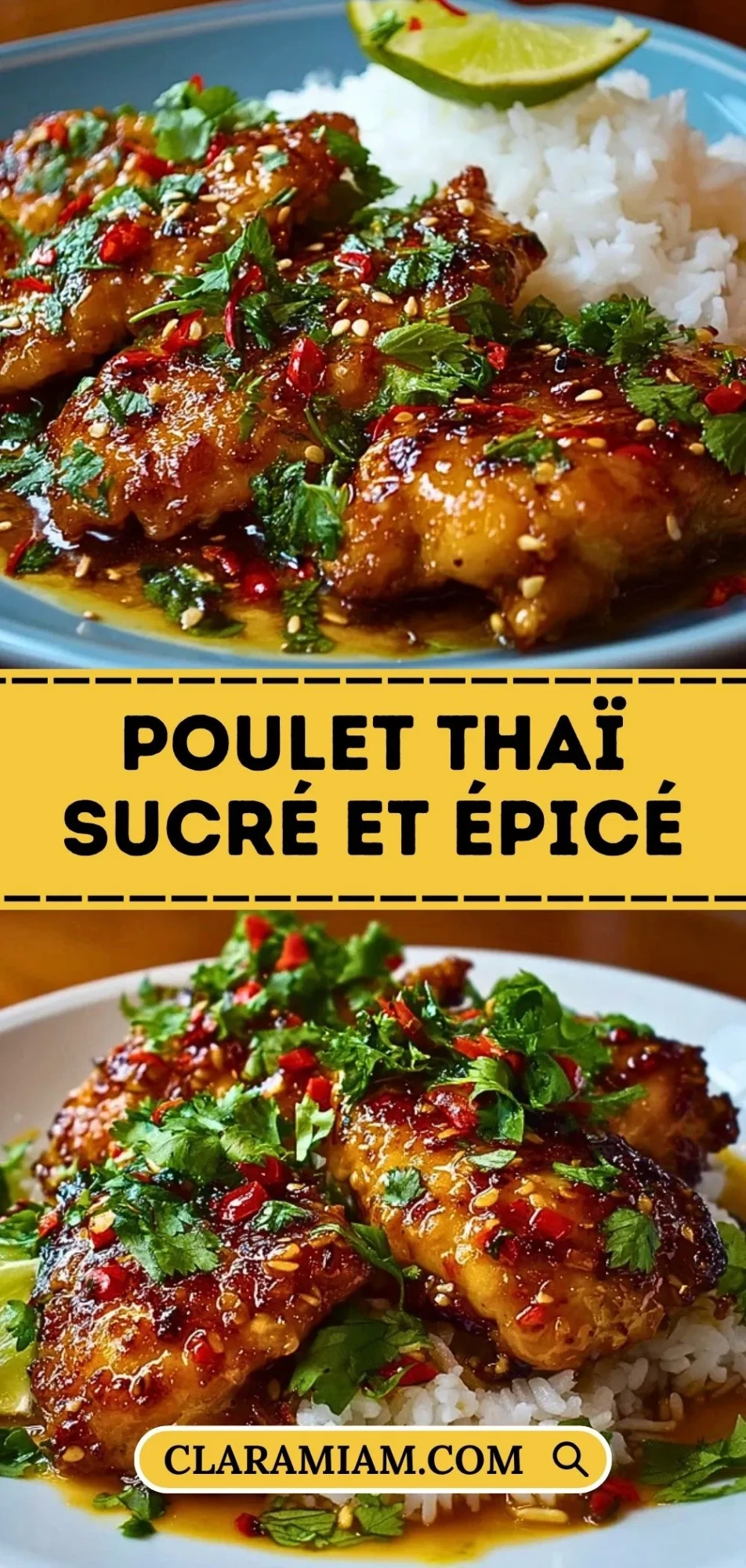 Poulet Thaï Sucré et Épicé - Pin 1