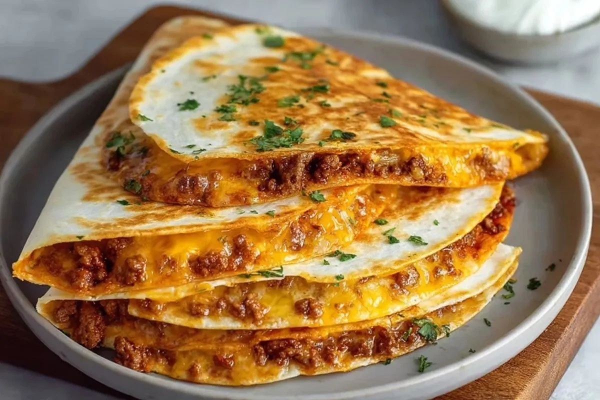Quesadillas Au Bœuf Haché Et Fromage