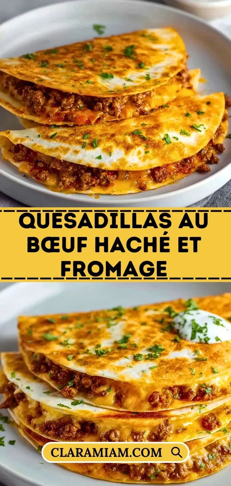 Quesadillas Au Bœuf Haché Et Fromage - Pin 1