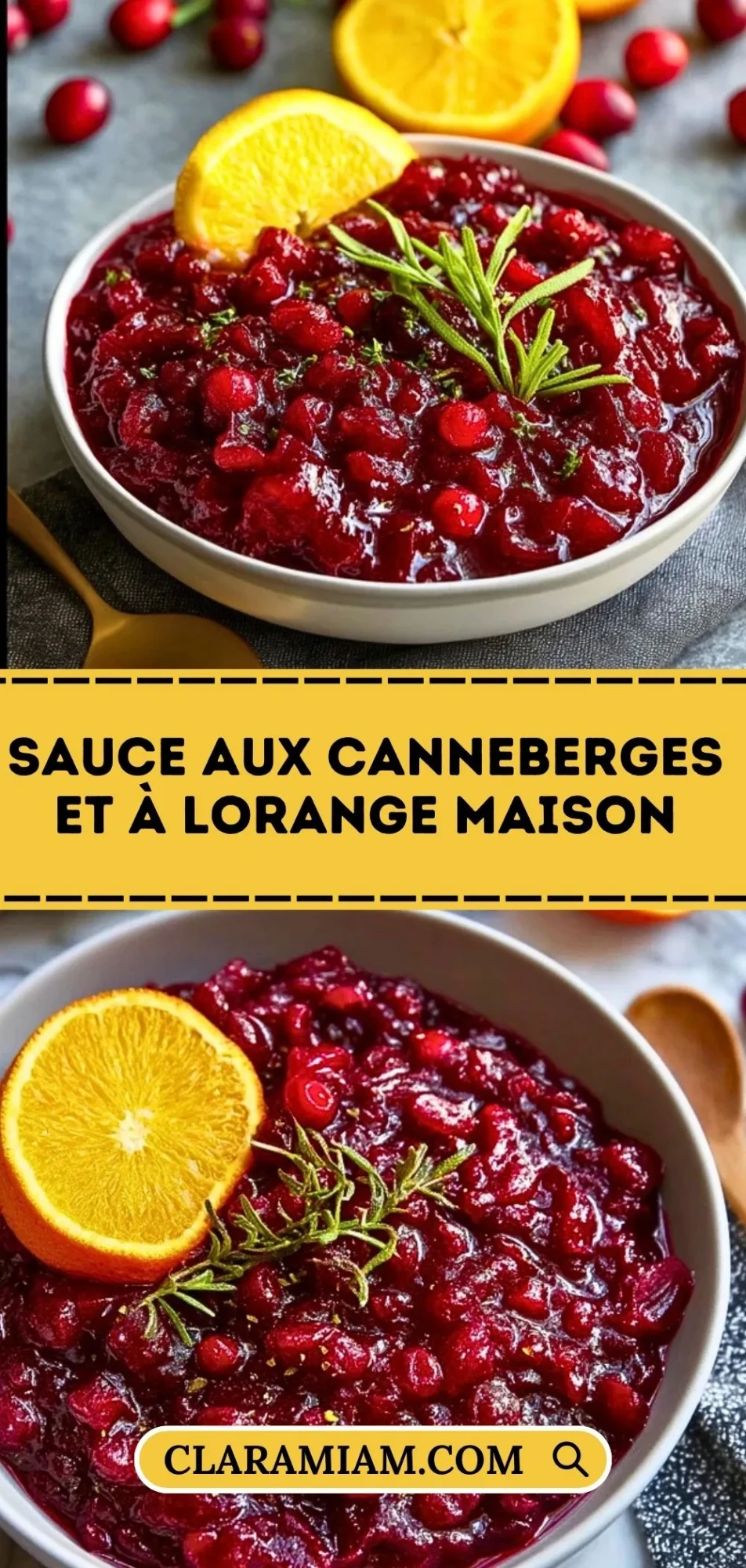 Sauce Aux Canneberges Et À LOrange Maison - Pin 1