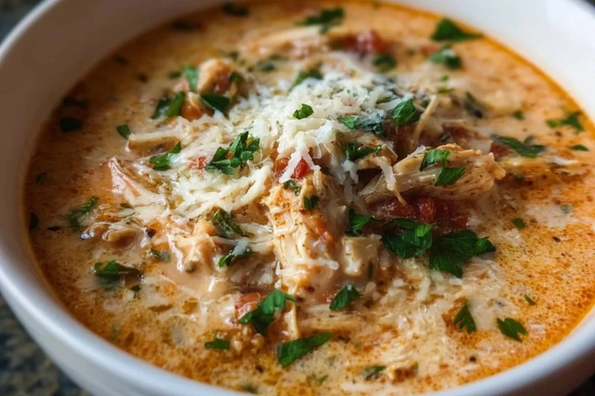 Soupe Crème De Poulet Parmesan