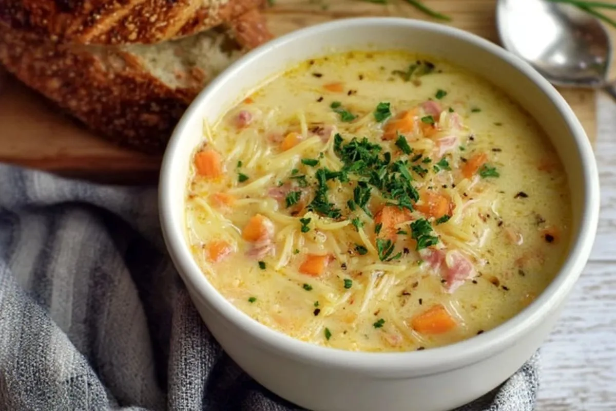 Soupe Crémeuse au Poulet et Bacon