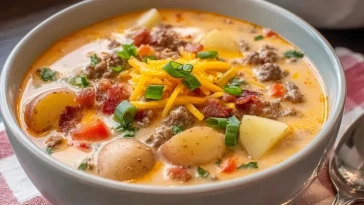 Soupe De Cheeseburger Maison Avec Pommes De Terre Nouvelles