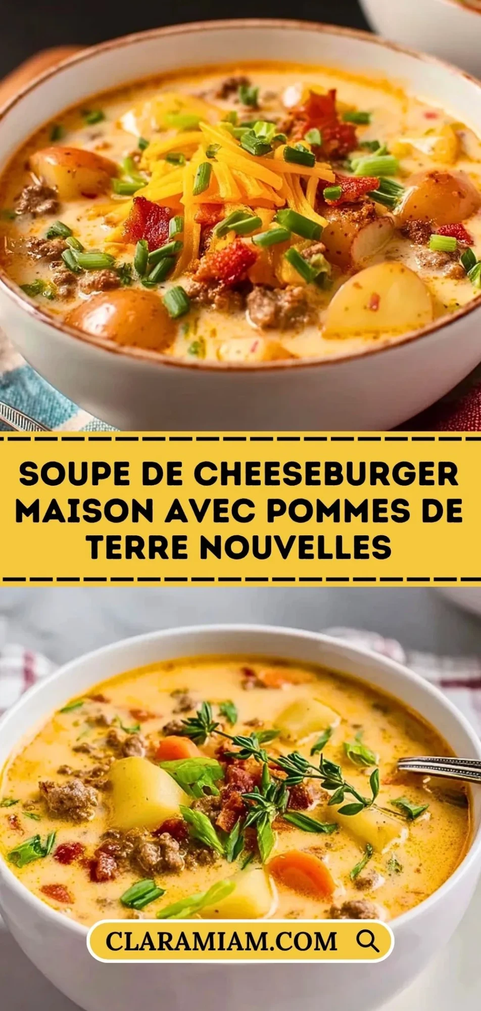 Soupe De Cheeseburger Maison Avec Pommes De Terre Nouvelles - Pin 1