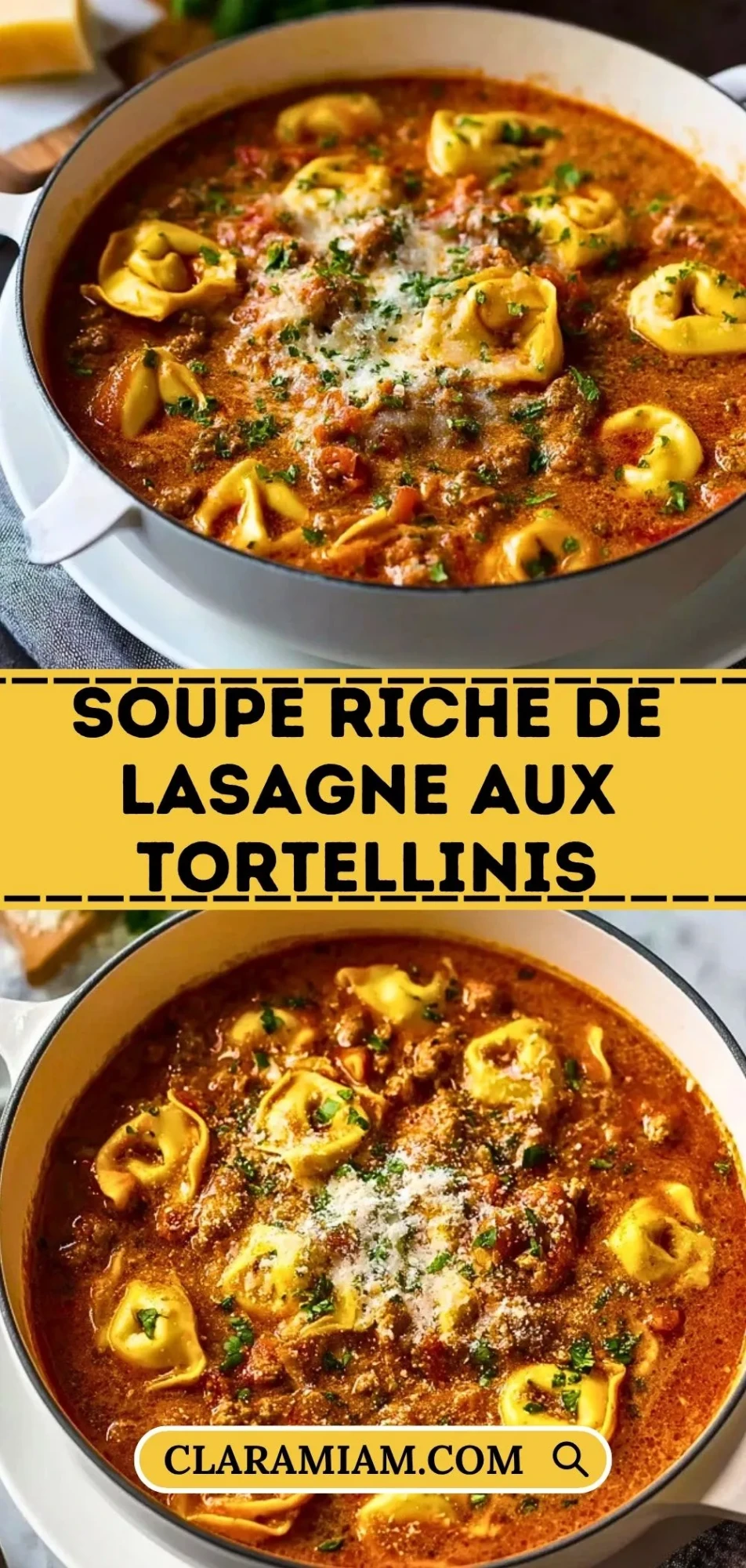 Soupe Riche de Lasagne aux Tortellinis - Pin 1