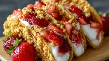 Tacos Au Fromage Blanc Aux Fraises Croquantes