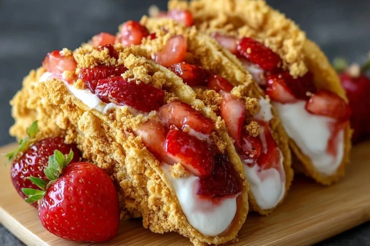 Tacos Au Fromage Blanc Aux Fraises Croquantes