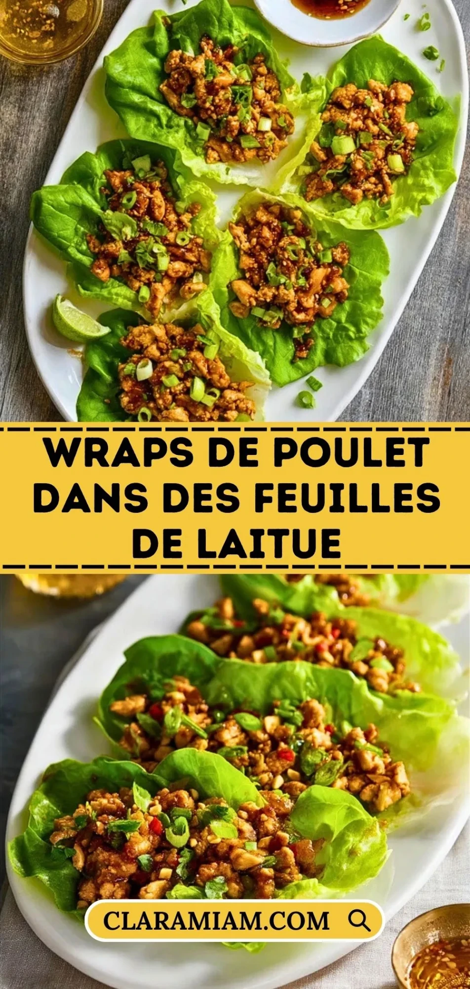 Wraps De Poulet Dans Des Feuilles De Laitue - Pin 1