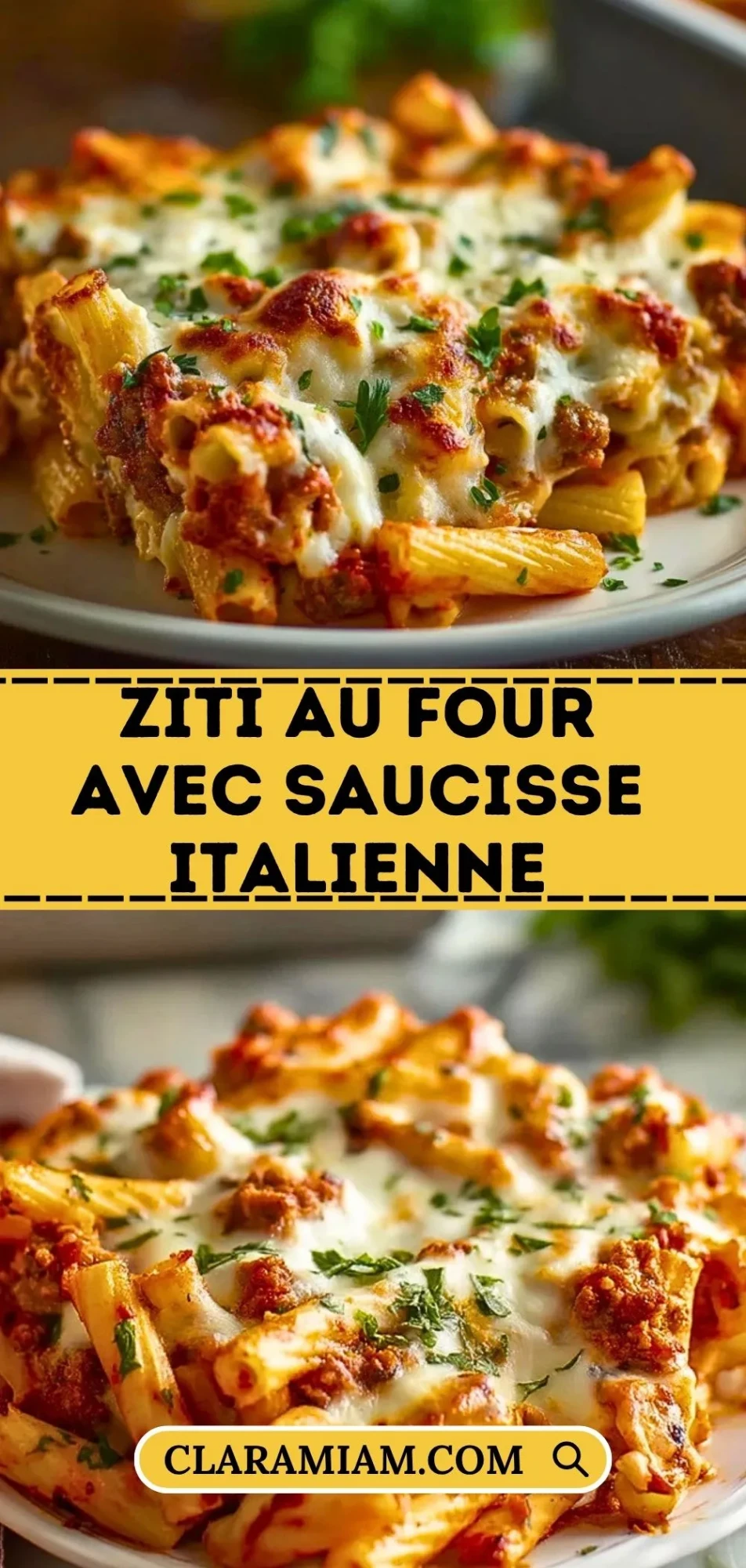 Ziti Au Four Avec Saucisse Italienne - Pin 1