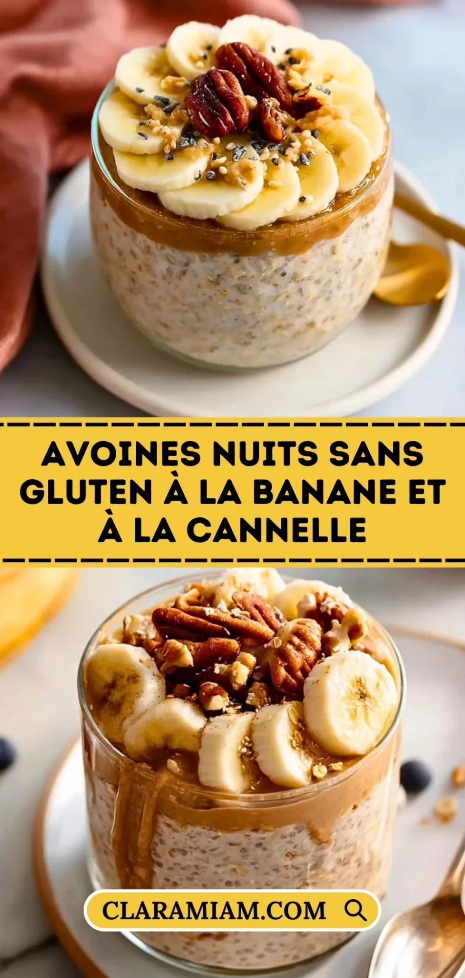 Avoines Nuits Sans Gluten à la Banane et à la Cannelle - Pin 1