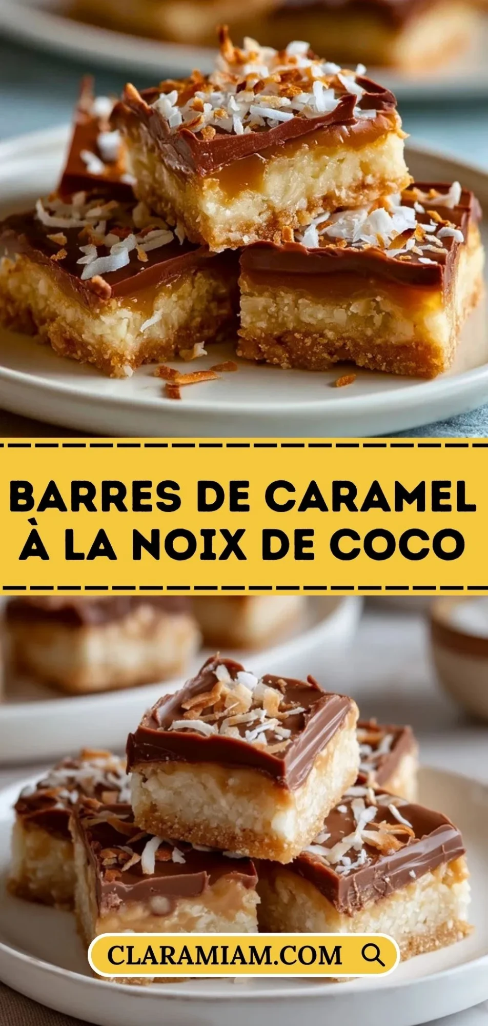 Barres De Caramel À La Noix De Coco - Pin 1