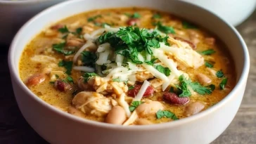 Chili Blanc Cajun Riche en Poulet