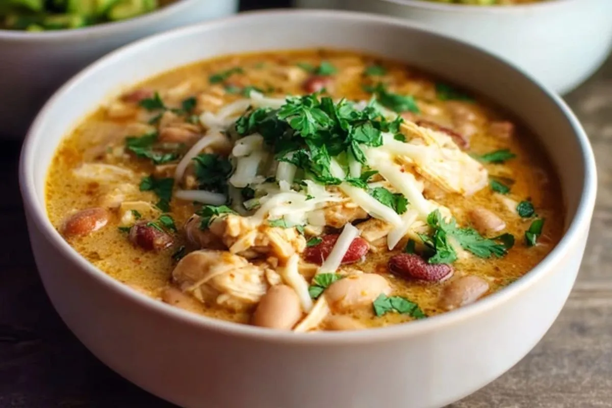 Chili Blanc Cajun Riche en Poulet