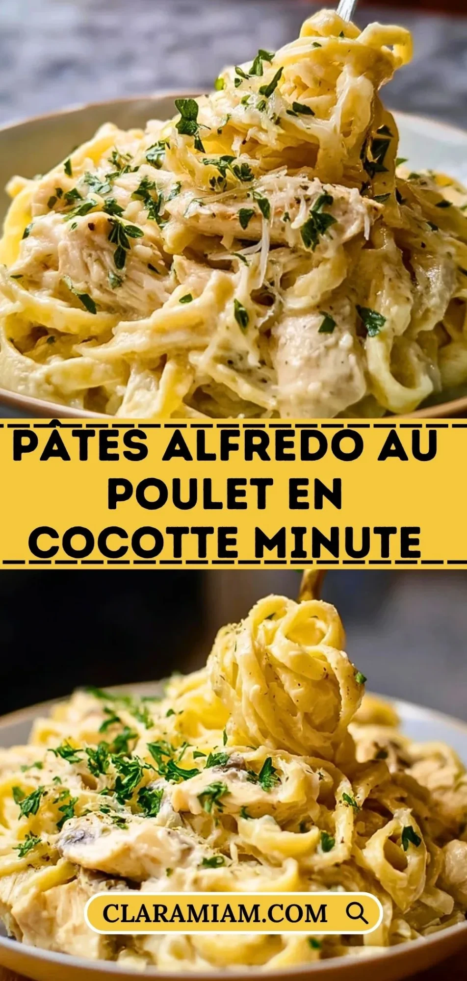 Pâtes Alfredo au Poulet en Cocotte Minute - Pin 1
