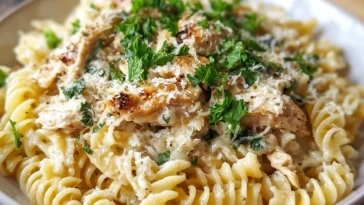 Pâtes au Poulet à lAil et au Parmesan