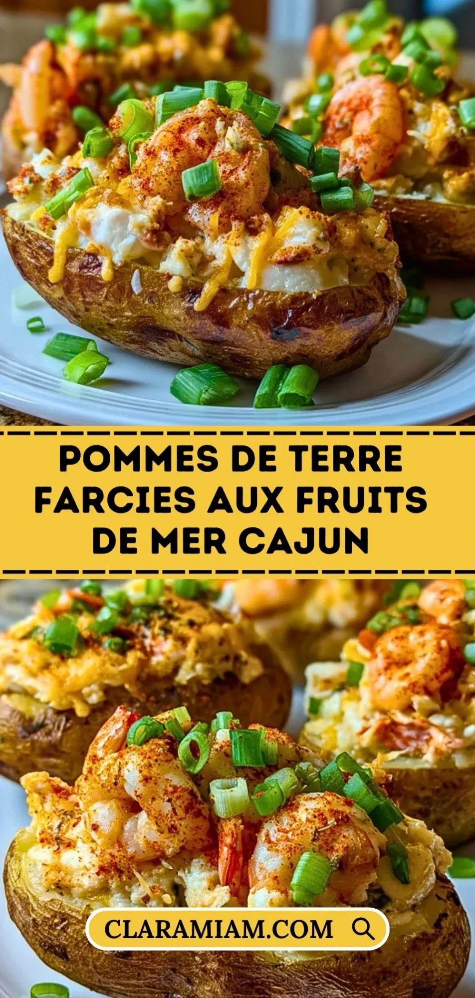 Pommes De Terre Farcies Aux Fruits De Mer Cajun - Pin 1