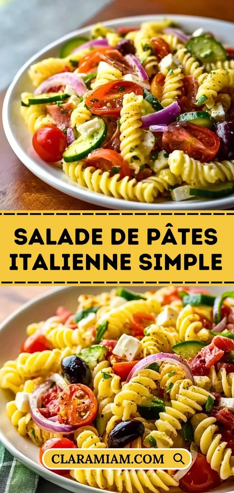 Salade De Pâtes Italienne Simple - Pin 1