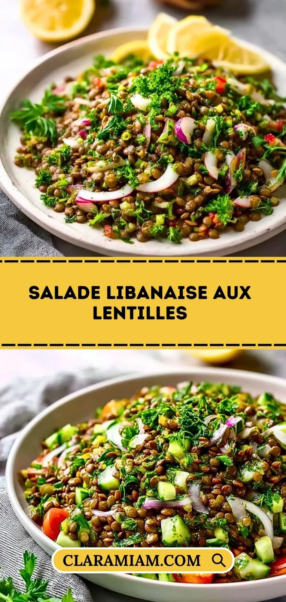 Salade Libanaise Aux Lentilles - Pin 1