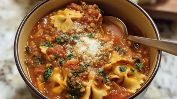 Soupe de Lasagne aux Lentilles Rapide