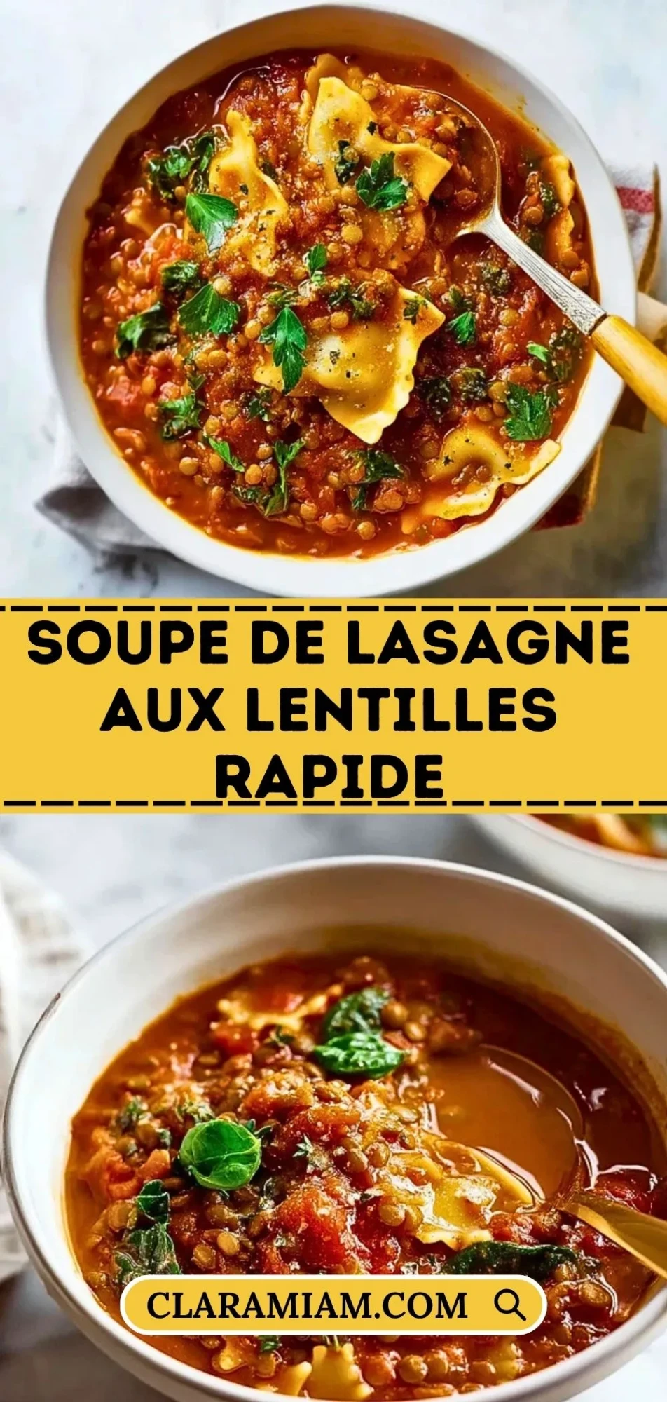 Soupe de Lasagne aux Lentilles Rapide - Pin 1