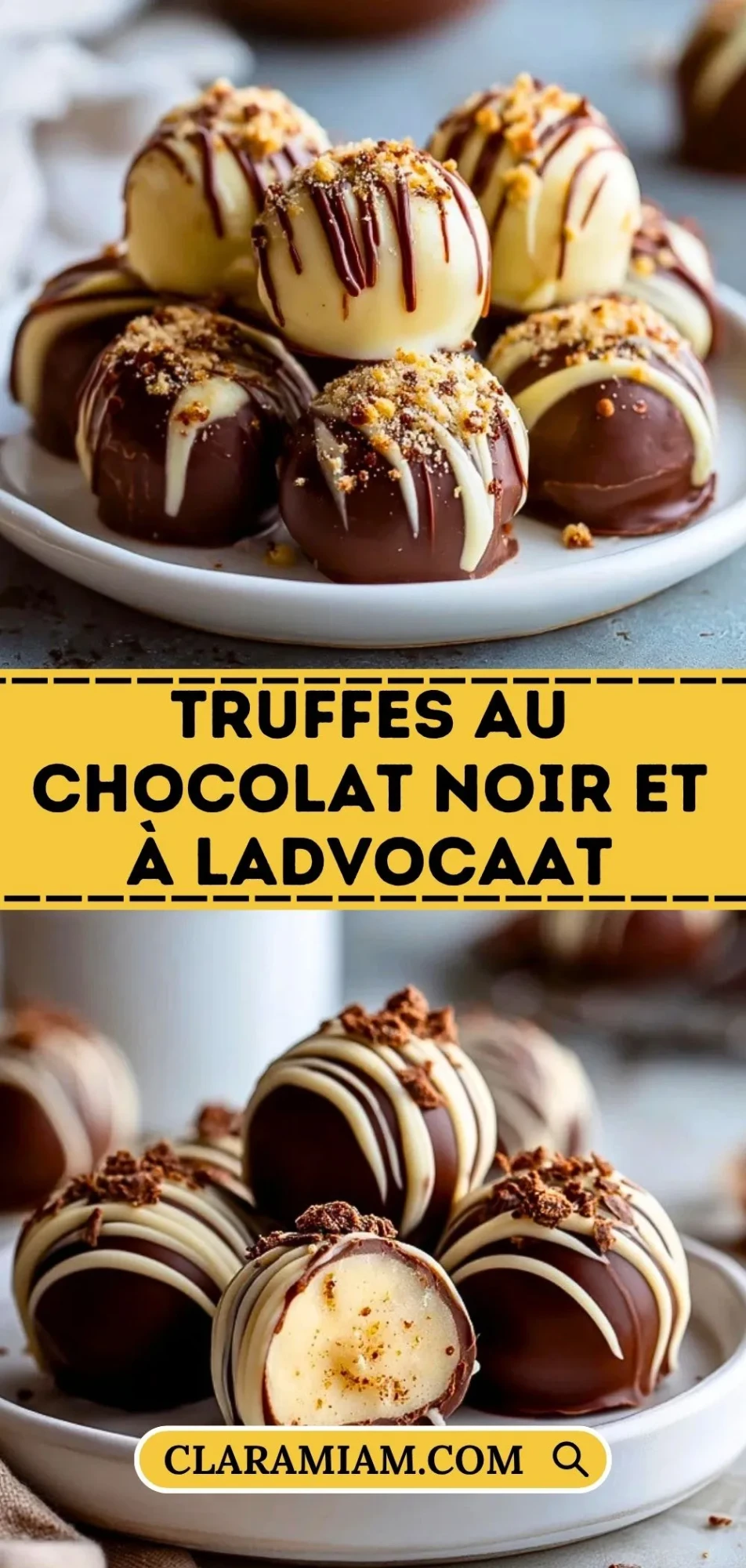 Truffes Au Chocolat Noir Et À LAdvocaat - Pin 1